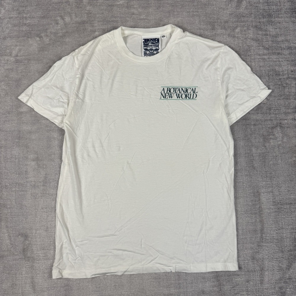 Jungmaven Shirt Mens XS‎ WHite Hemp Blend Short Sleeve Sustainable Made in USA
